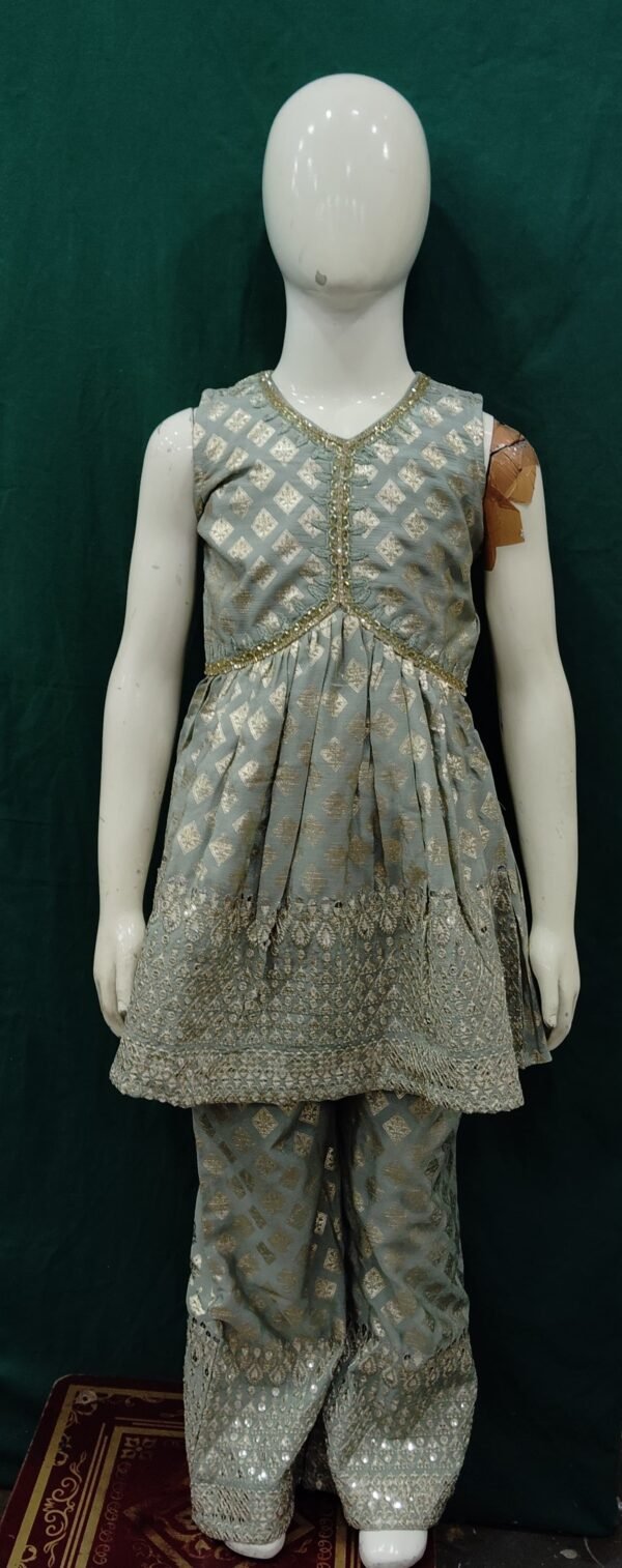 Girls Plazo Alia Bhatt Sequence Work Soft Silk FabricS