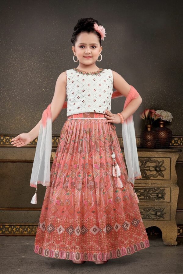 Girls Lehenga Sequence Work Chiffon FabriC
