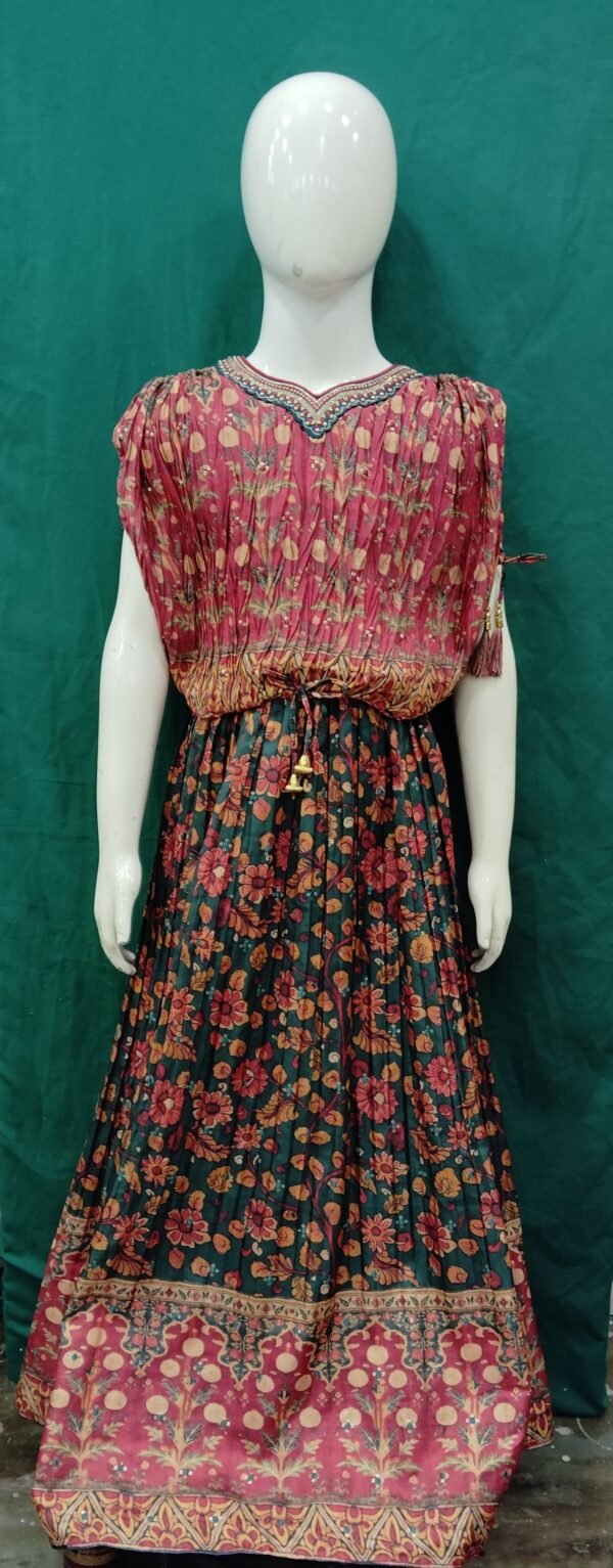 Girls Lehenga Sequence Work Kaptan Style Chinon Fabric