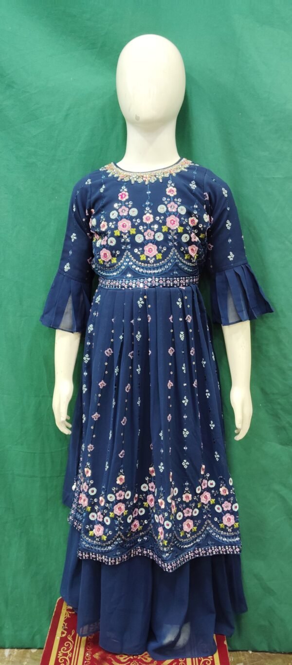 Girls Naira Sequence Work Chiffon Fabric