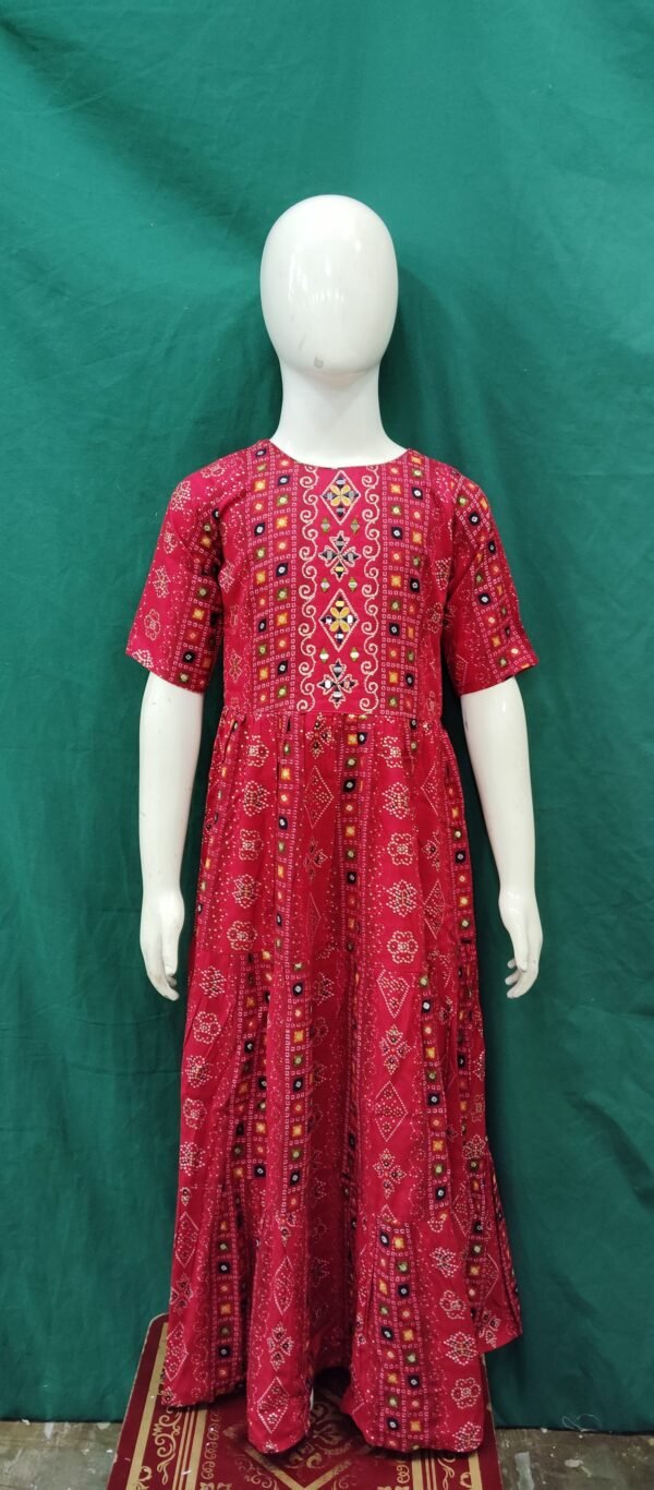 Girls ONe Piece Gown Cotton Fabric