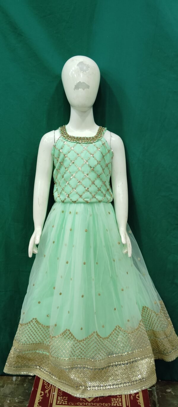 Girls Lehenga Sequences Work SofT Net Fabric