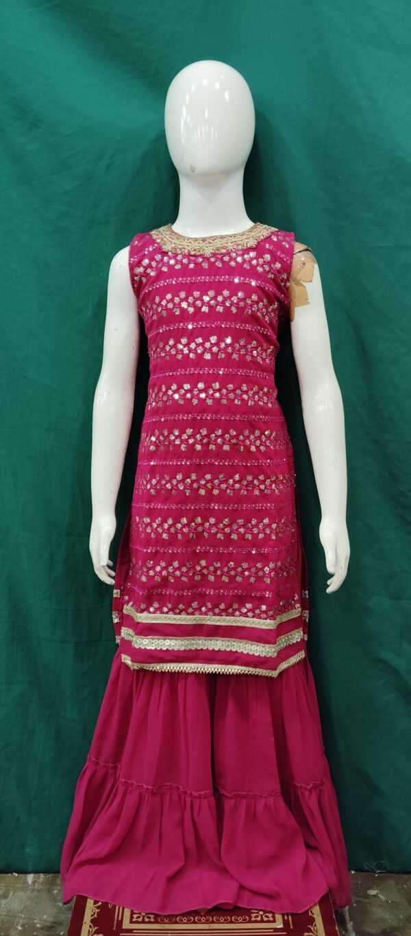 Girls Sharara SeqUence Work Chiffon Work