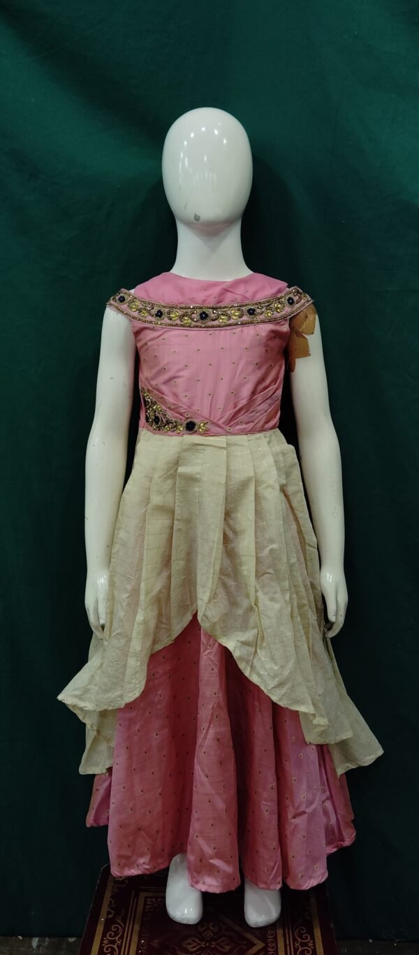 GiRls One PiEce Gown Hand Work Soft Silk Fabric