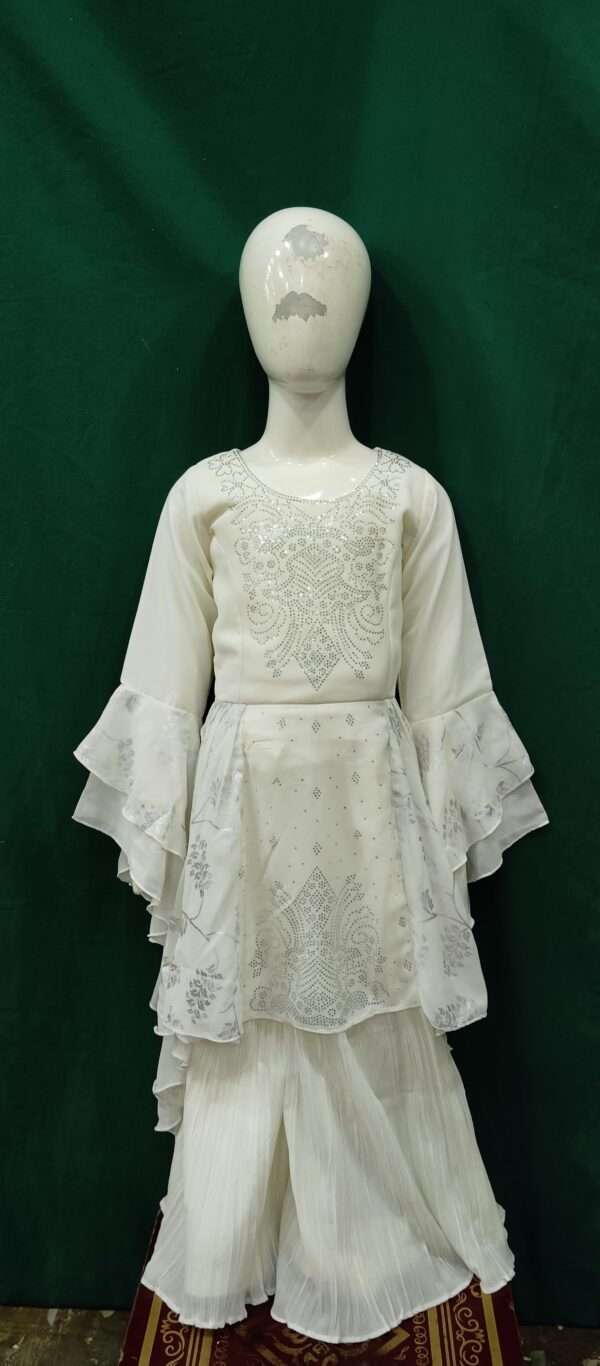 Girls Plazo Sparkle Work Chiffon Fabric