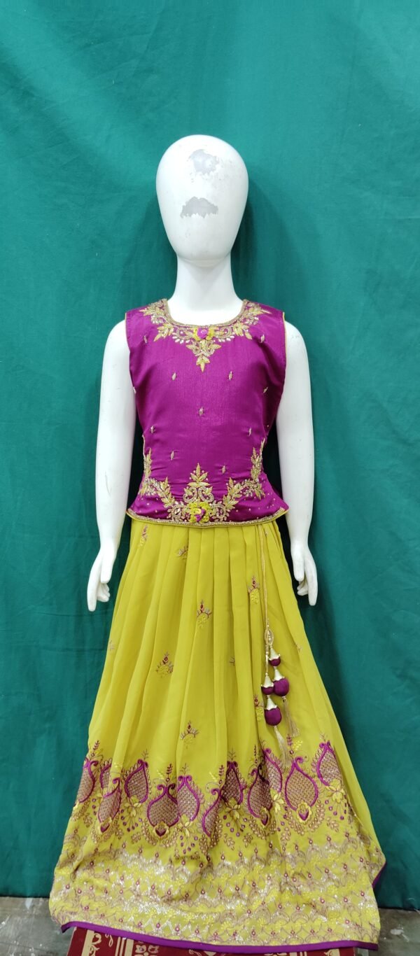 Girls One Piece GoWn Embroidery Work With Dupatta Chiffon Fabric