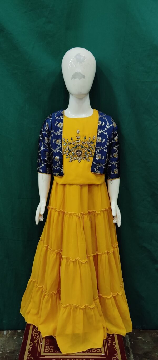 Girls LeheNga With Koti Chiffon Fabric