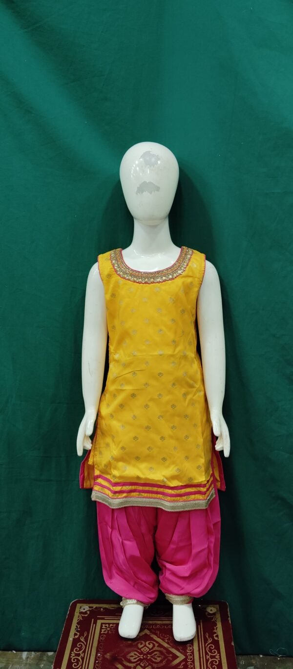 Girls DhoTi Patiala Bracket Works Softs Silk Fabric