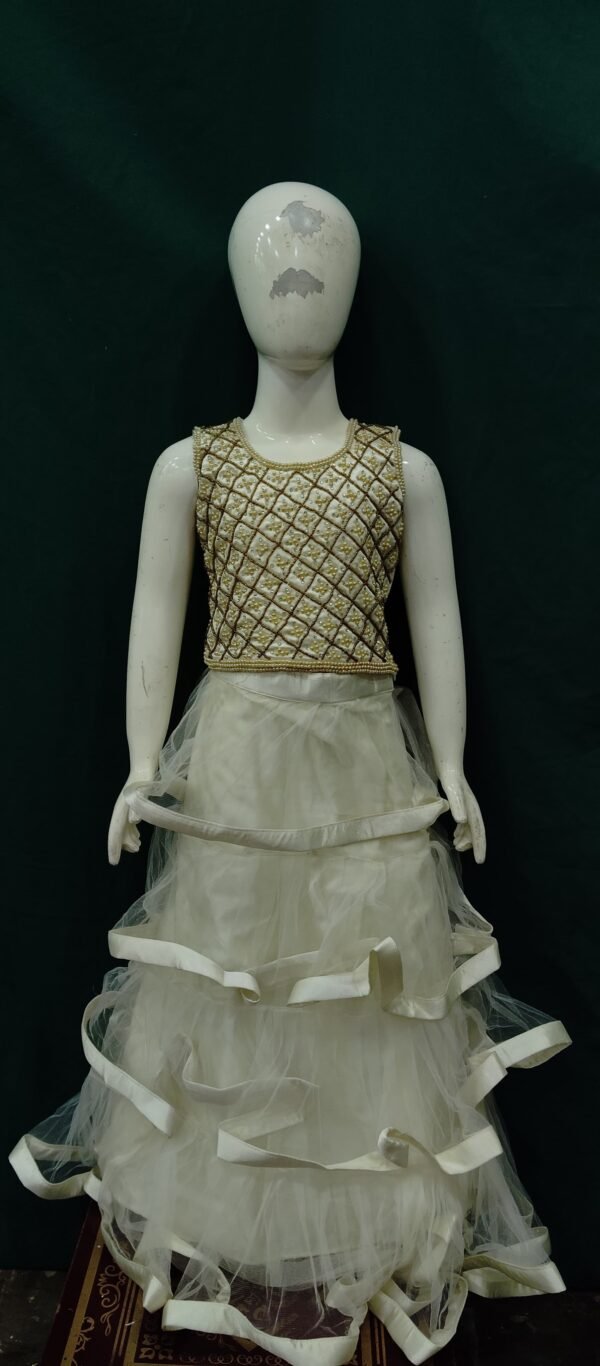 Girls Lehenga Choli Hand Works Soft Net Fabric