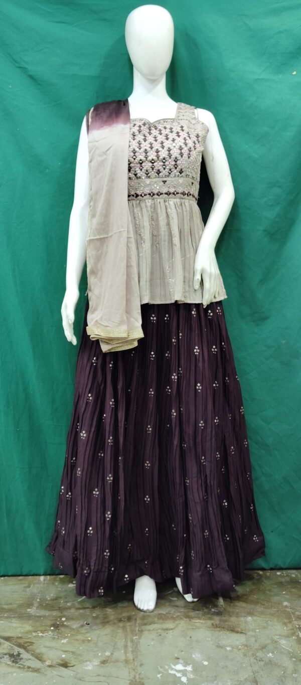 Girls Lehenga Real Mirror Work Problem Style Butter Chinon Fabric