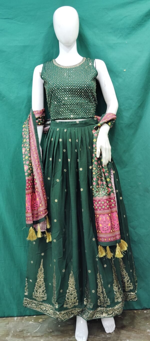 Girls Lehenga Chinon FabricSequence Work