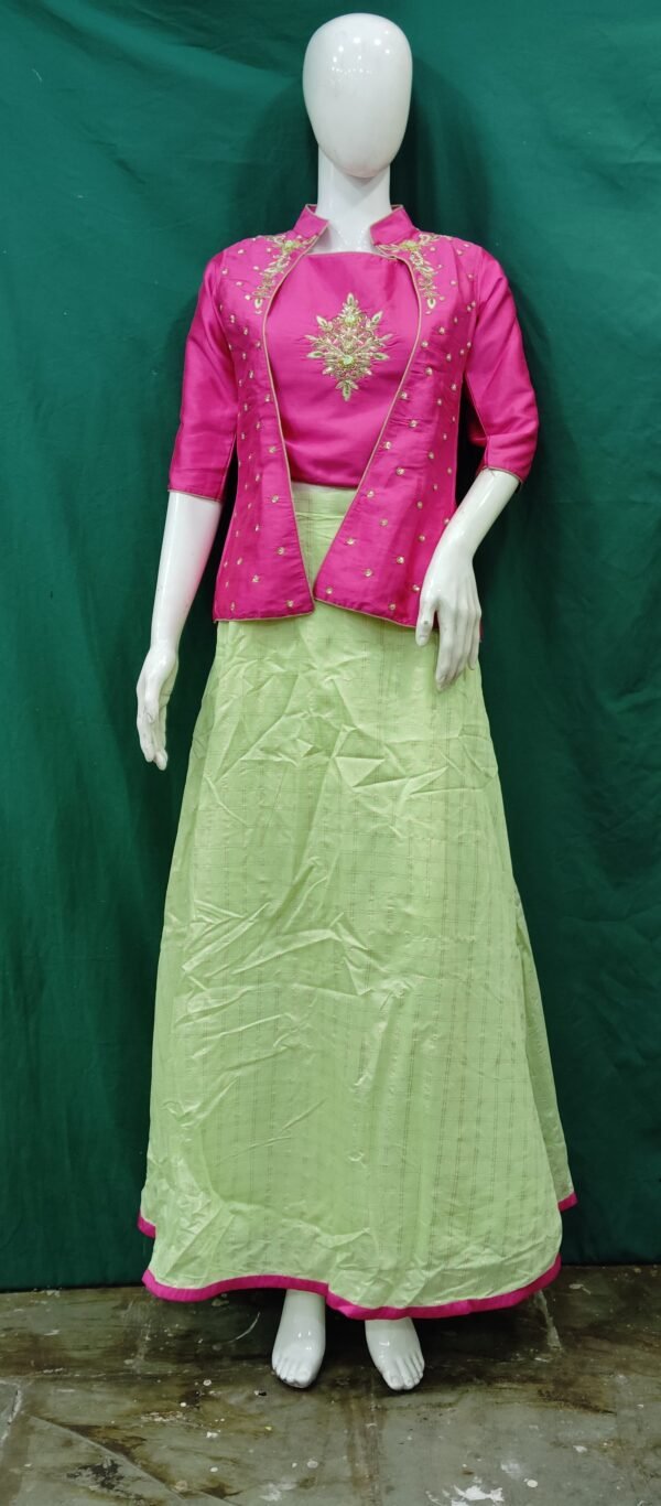 Girls Lehenga Hand Work Silk Fabric