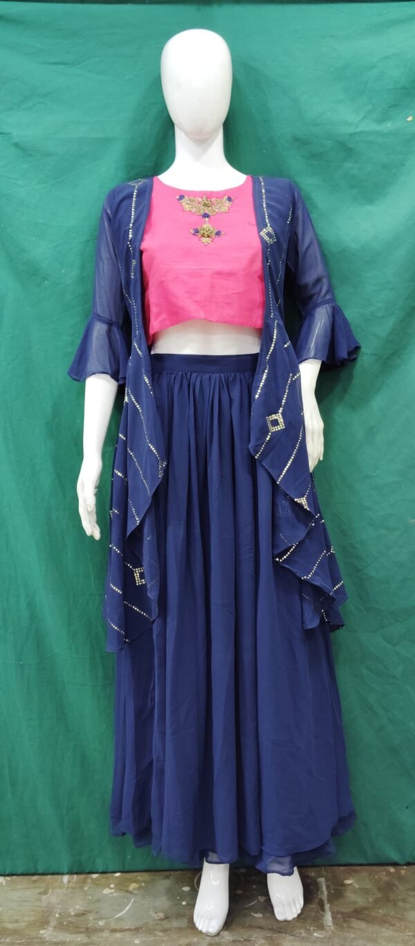 Girls LeheNga WitH Koti Chiffon Fabric