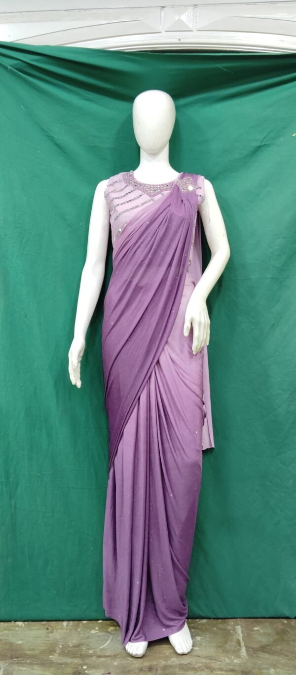 Girls Saree Choli Real Mirror Work Imported Silk Fabric