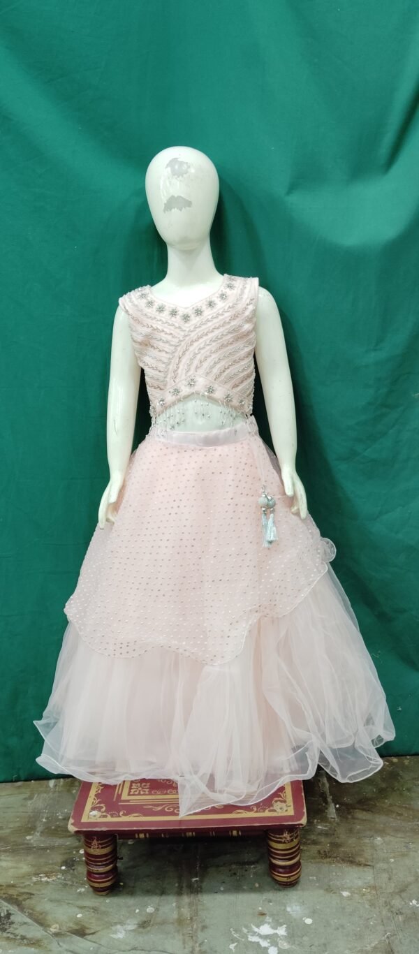 Girls Lehenga Kardana Work SoFt Net Fabric