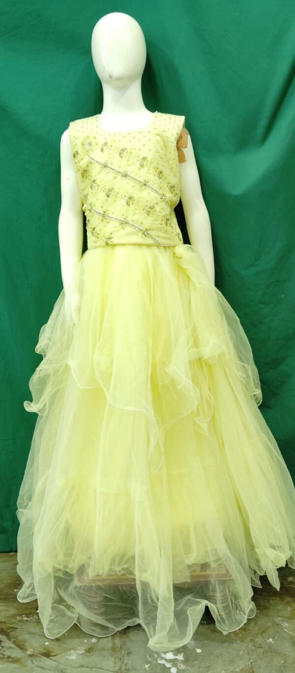 Girls Lehenga Gota Patti Work Organza Fabric