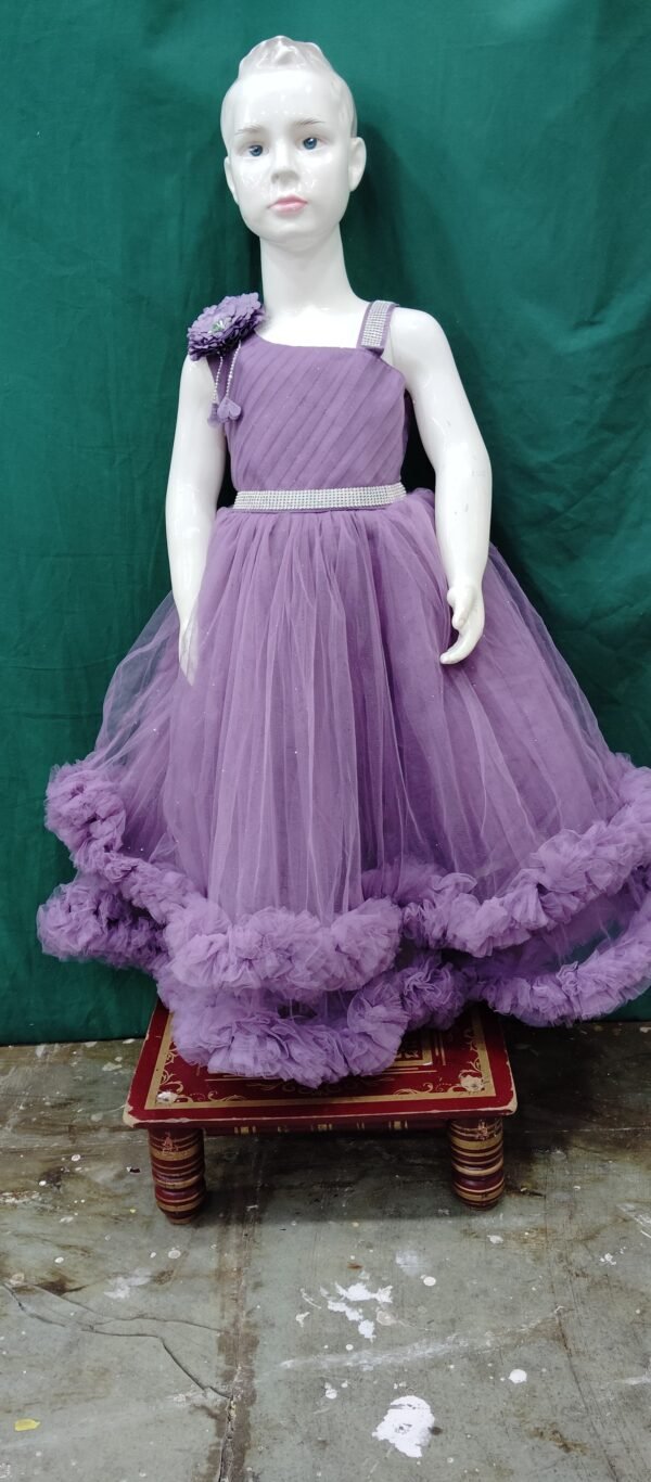 Girls One Piece Gowns Soft Net Fabric