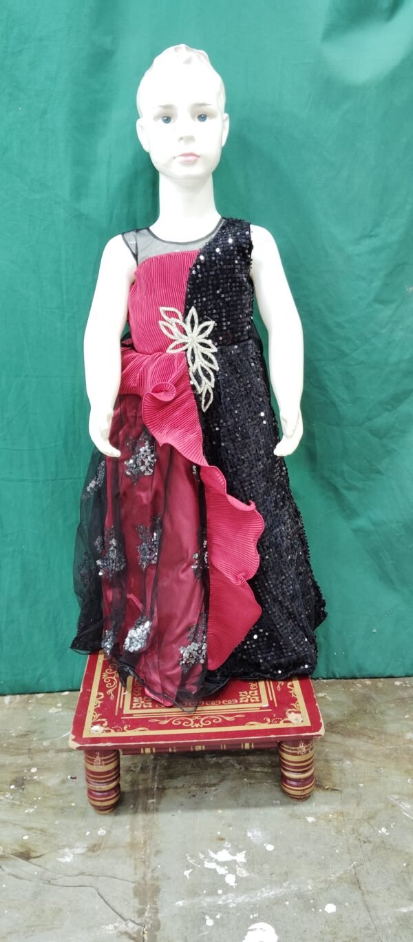 Girls One Piece GowN SEquence Work Soft Net Fabric