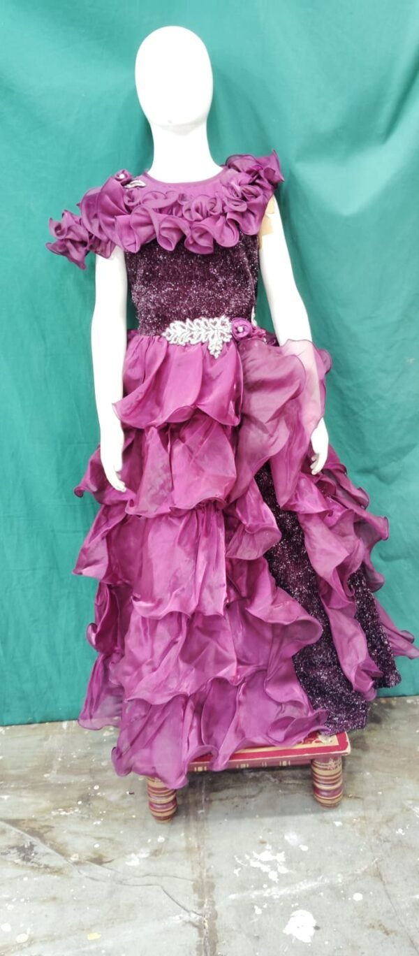 Girls One Piece Gown Organza Fabrics