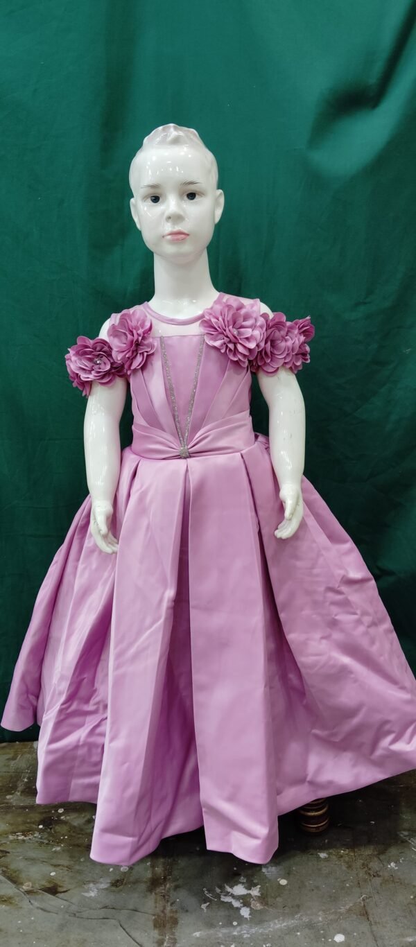 Girls One Piece Gown ImporteD Silk Fabric