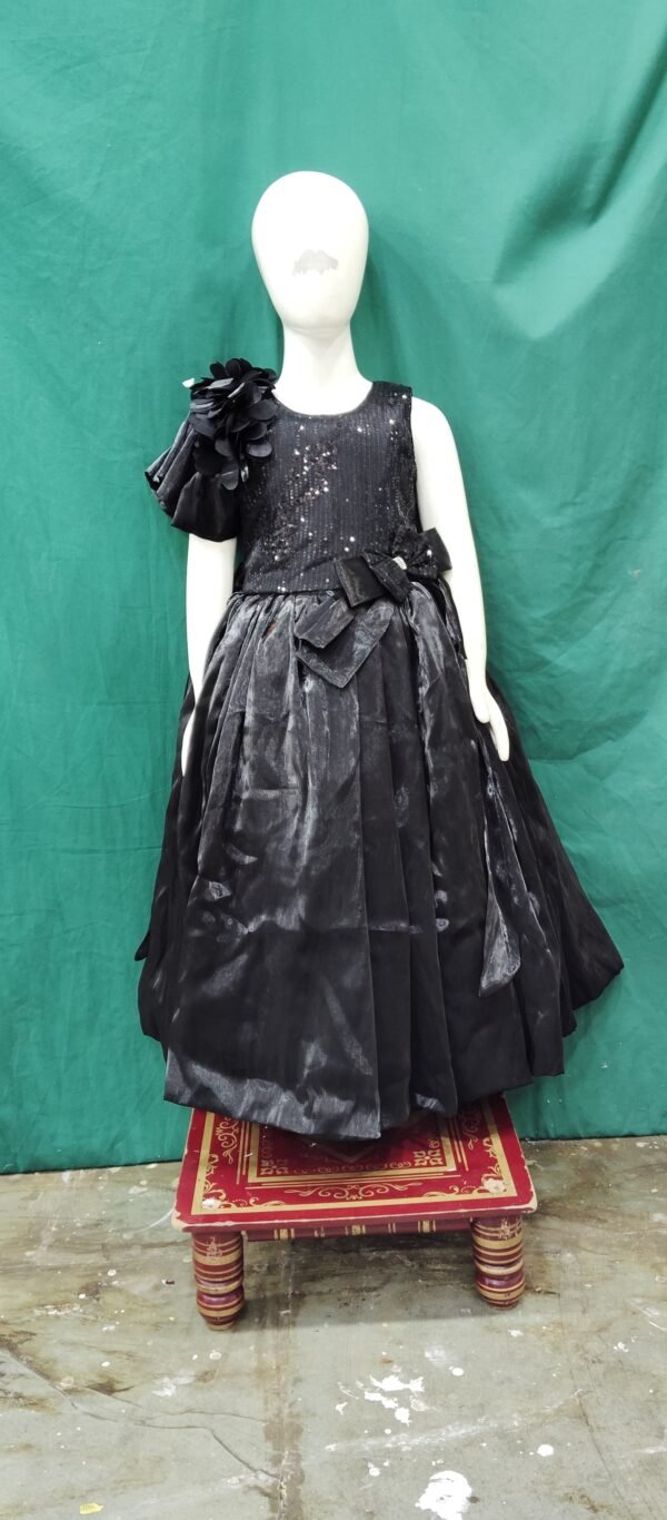 Girls One PieceGown Sequence Work Imported Organza Fabric