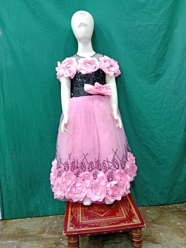 Girls One Piece GowN SEquences Works Soft Net Fabric