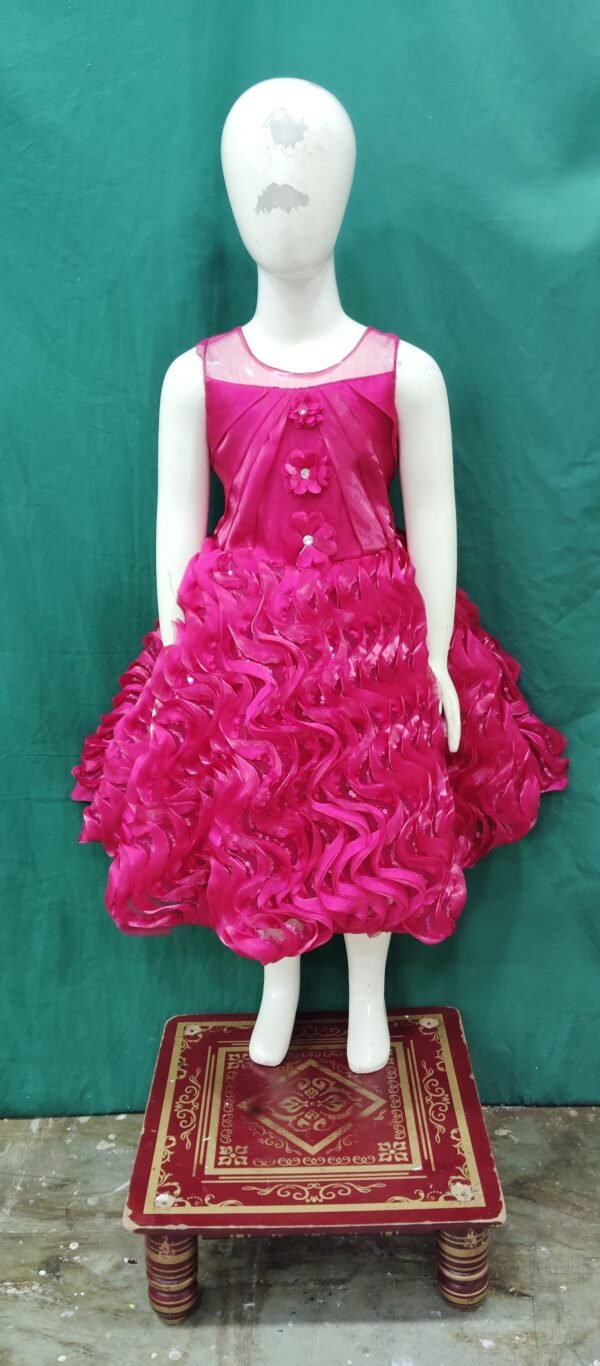 Girls Short Frock Imported OrgaNza Fabric