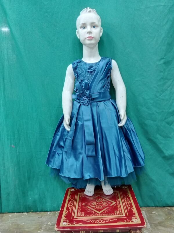 Girls Long Frock Up And Down Rama Blue Colour