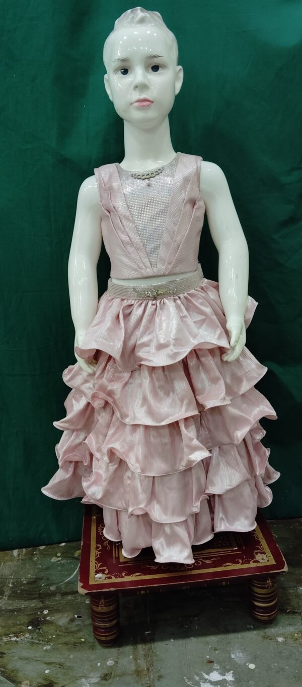 Girls Frill Crop Top Pink Colour