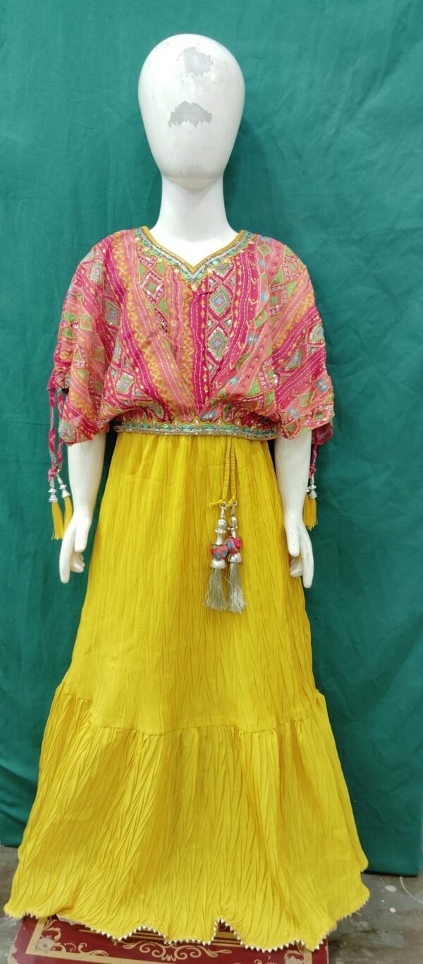 Girls Lehenga Kaptan Style Butter Chion Fabric