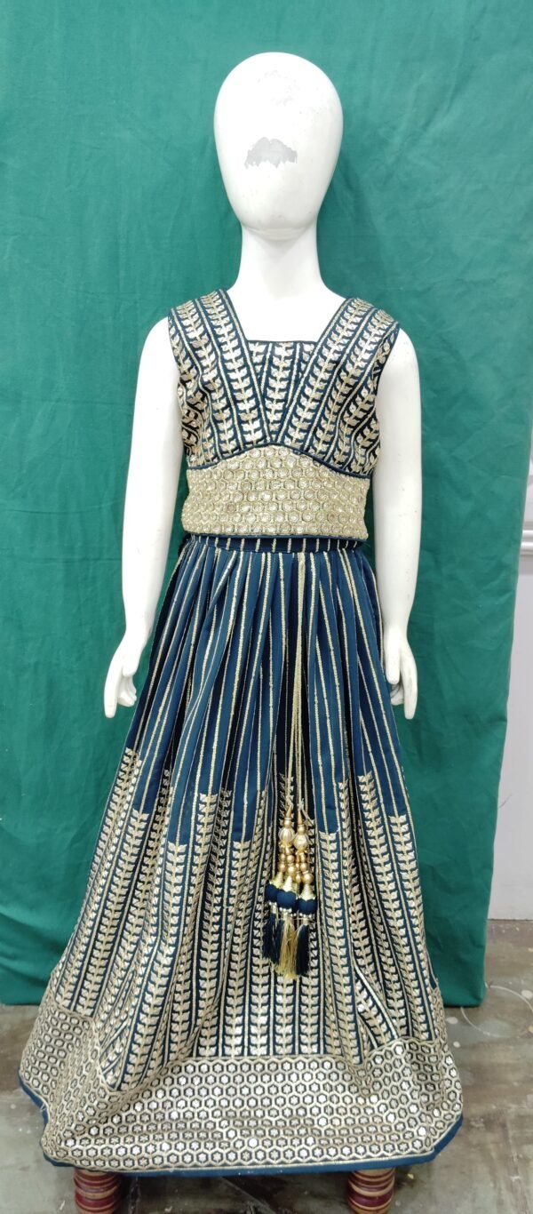 Girls Lehenga Copper Sequence Work Kardana Work Chiffon Work