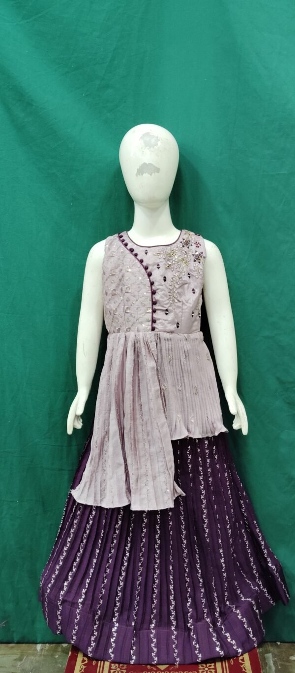 Girls Lehenga Peplum Style Chinon Fabric