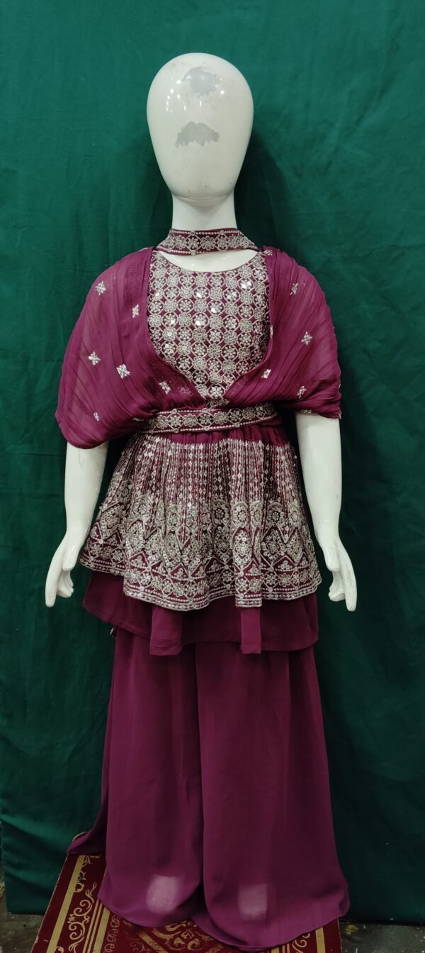 Girls Plazo Kaptan Style Chiffon Fabric