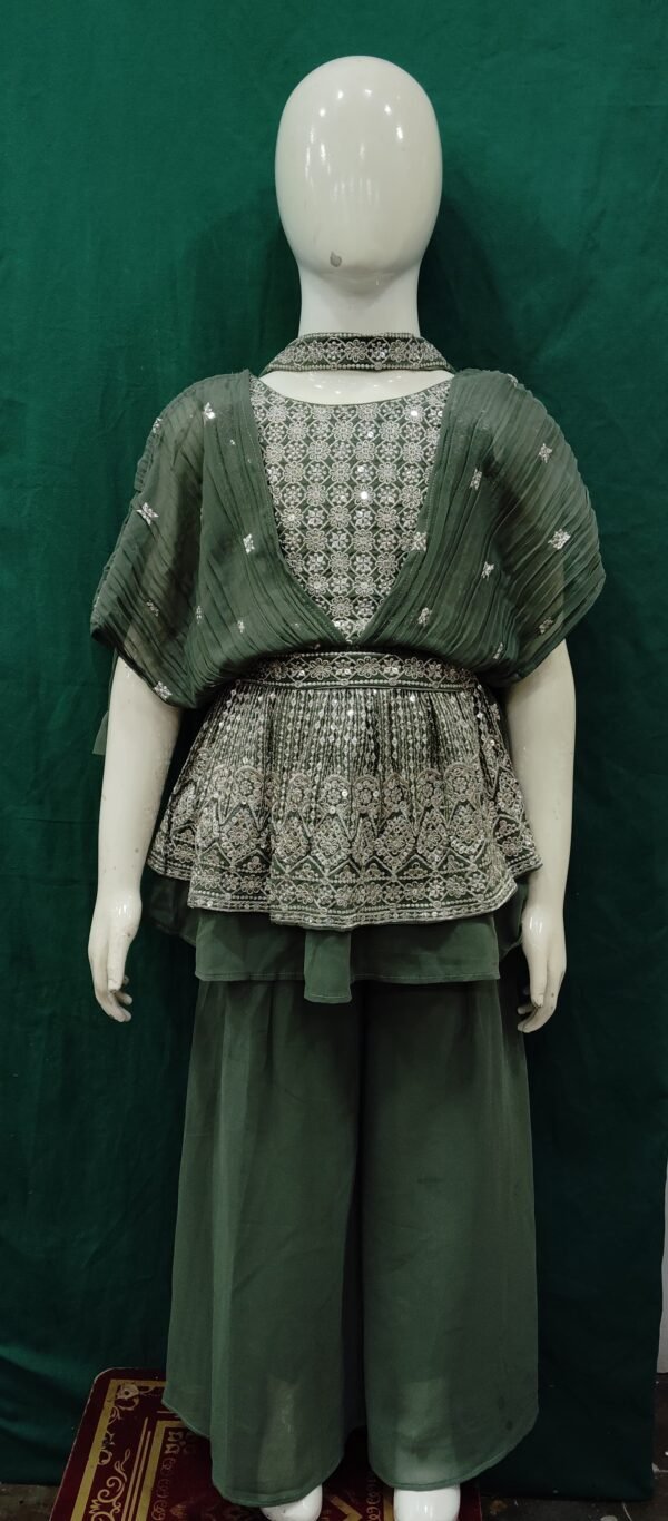 Girls Plazo Kaptan Styles Chiffon Fabric