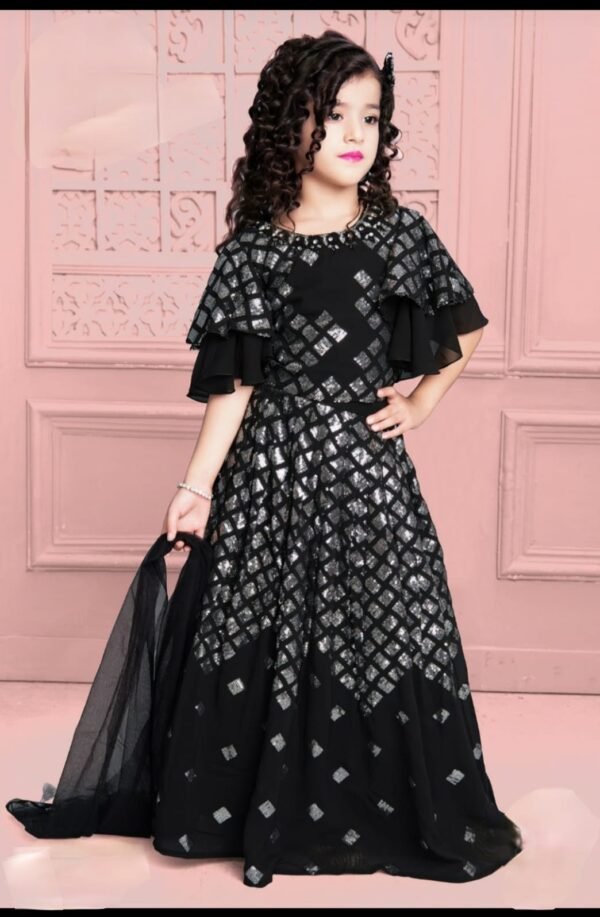 GirlS Lehenga Sequence Work Chiffon Fabric