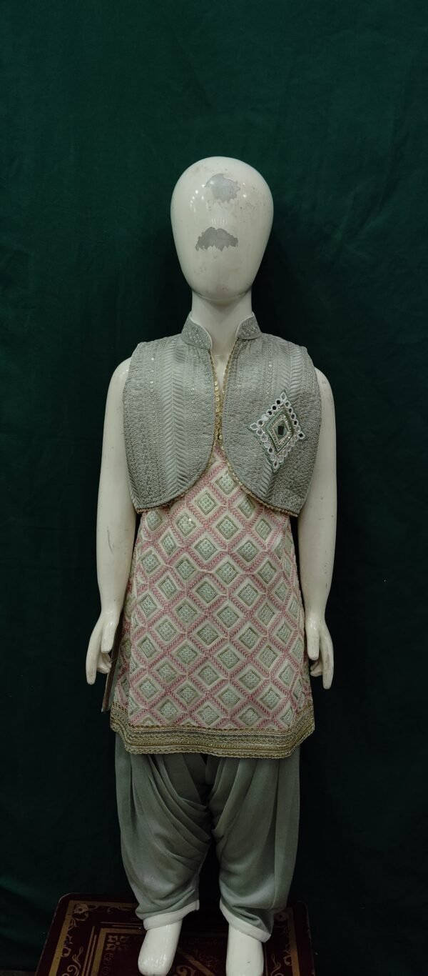 Girls Patiala With Koti Sequence Work With Embroidery Chiffon Fabric