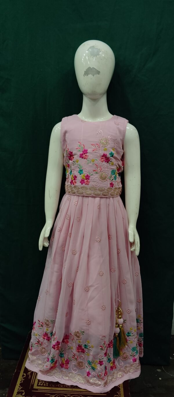 Girls Lehenga EmbroideRy Work Chiffon Fabrics