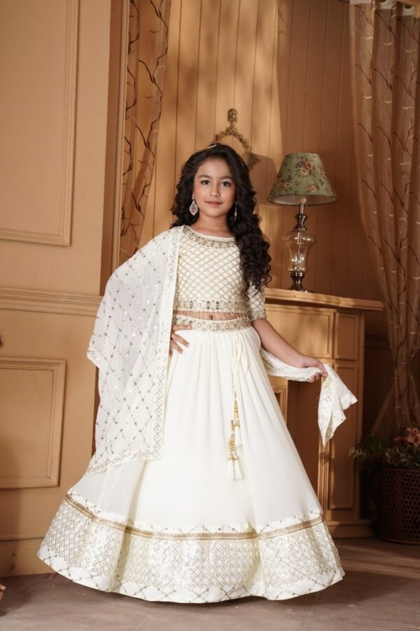 Girls Lehenga Kar Dana Hand Work Georgette Fabric