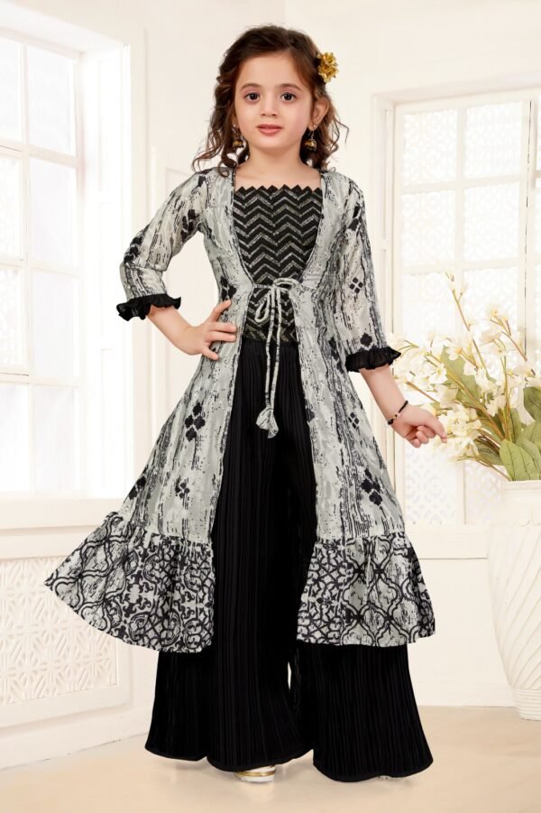 Girls Plazo Set With Koti Georgette Fabric