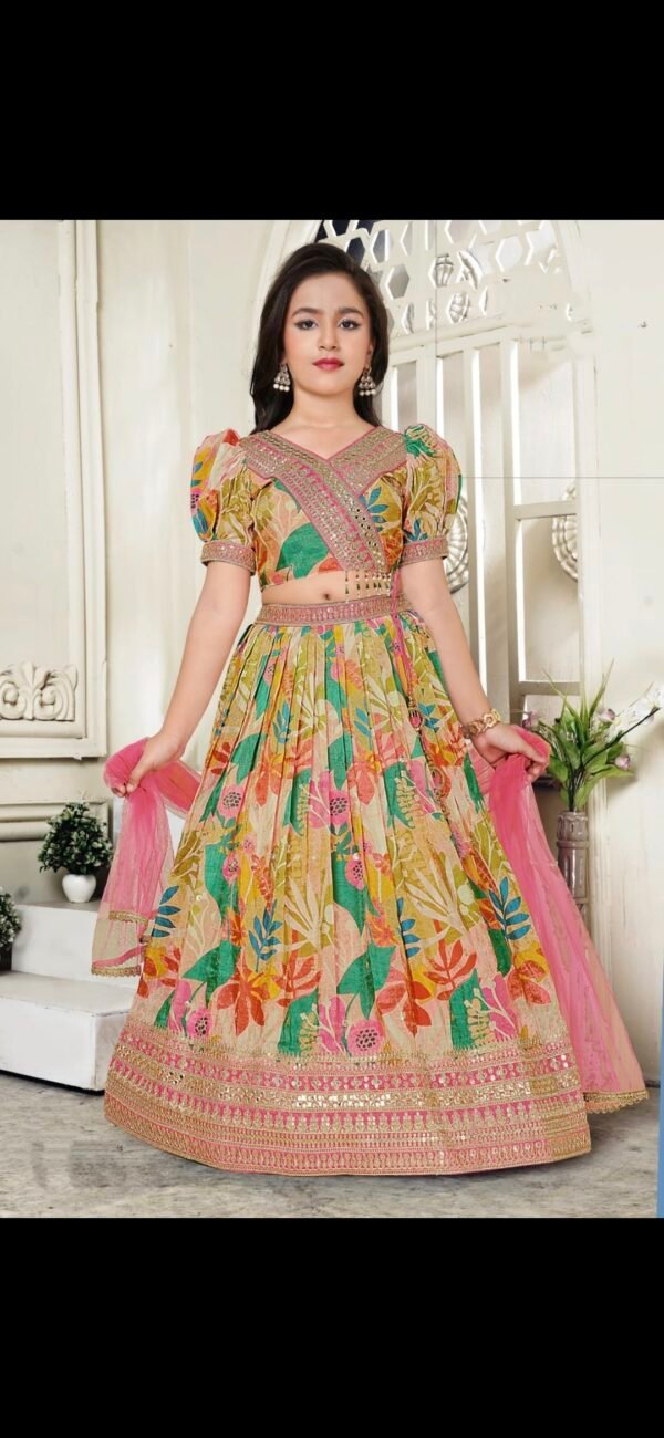 Girls Multi Colour Chaniya with Dupatta