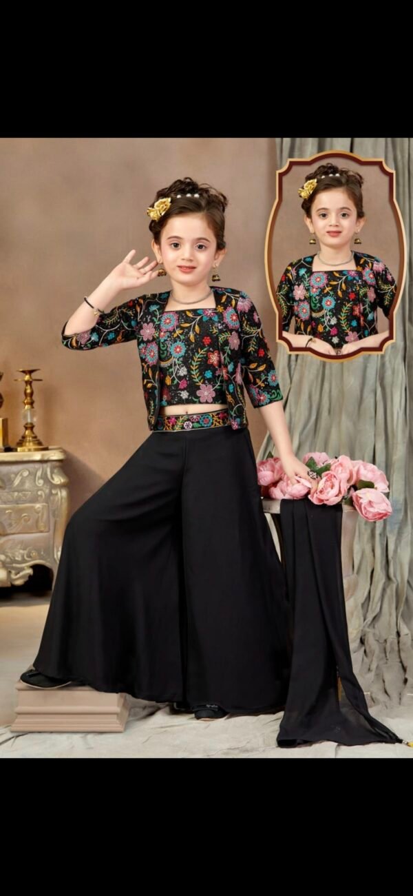 Girls Black Colour Koti Nd Plazo