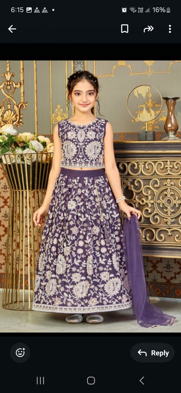 Girls Purple Colour Koti Nd Chaniya