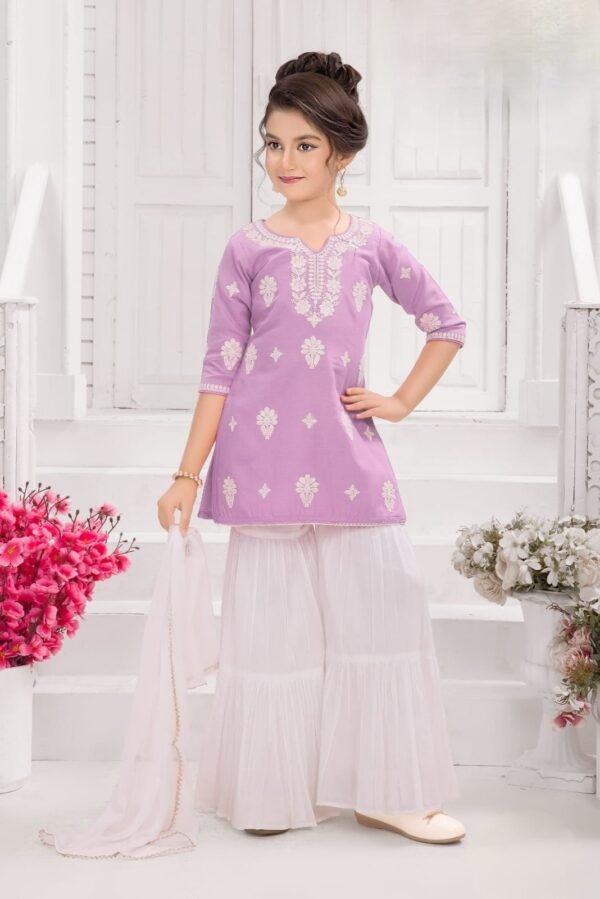 Girls Purple Colour Plazo
