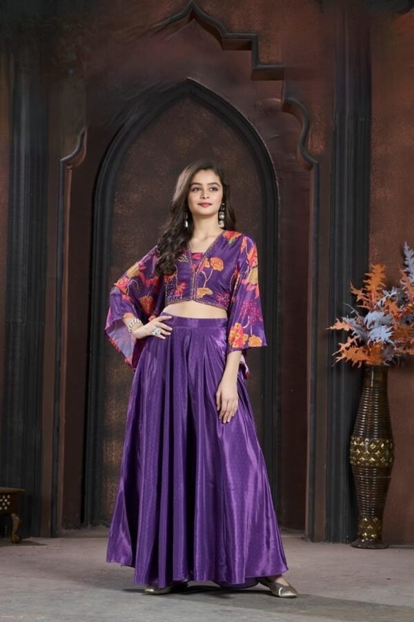 Girls Purple Colour Plazo