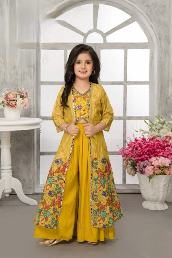 Girls Yellow Colour Plazo