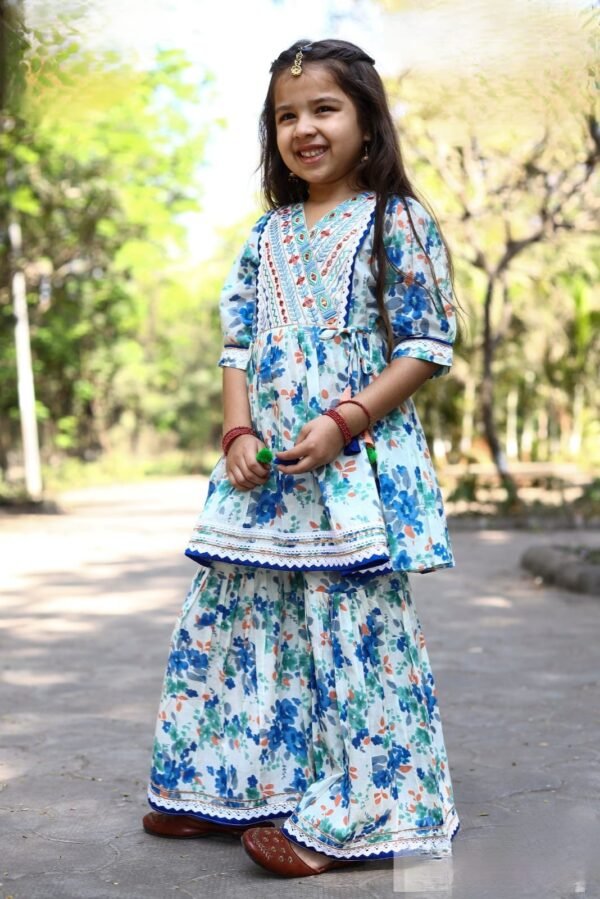 Girls Cotton Sharara Peace