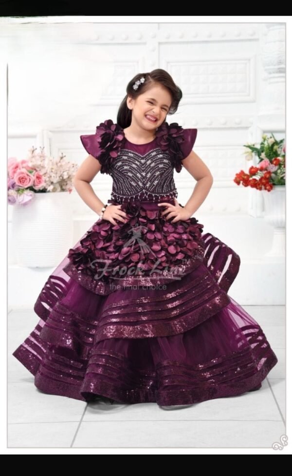 Girls Purple Colour Frock