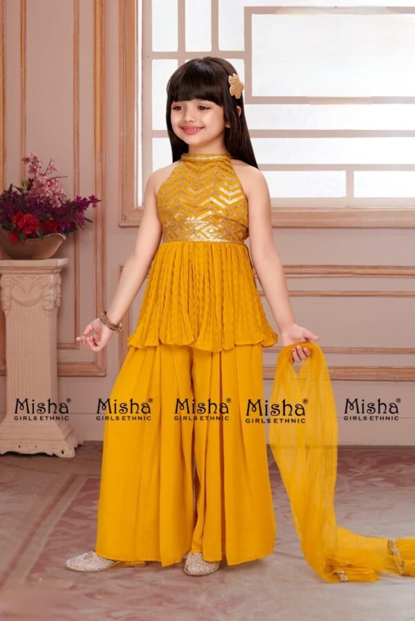 Girls Golden Colour Plazo