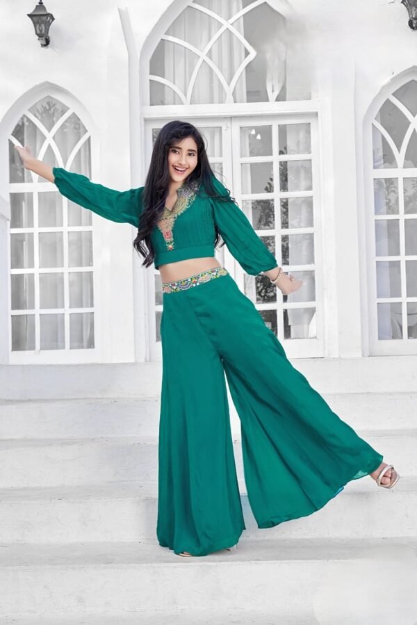 Girls Firozi Colour Plazo