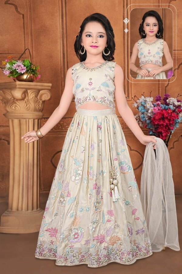 Girls Cream Colour Choli